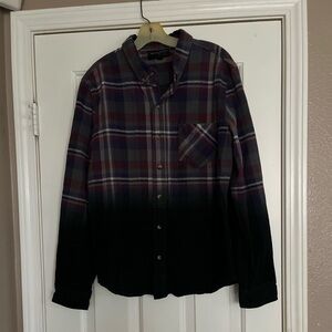 Black Scale Plaid Gradient Shirt - Purple and Black